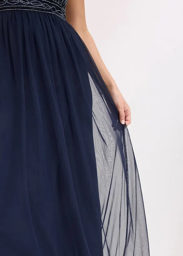 Maxi jurk met kralenborduursel, bonprix