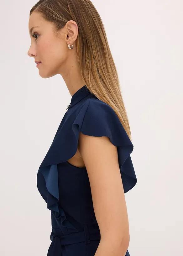 Kokerjurk met accessoire als sluiting bij de hals, bonprix
