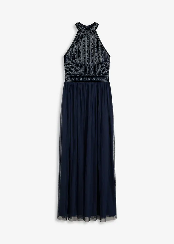 Maxi jurk met kralenborduursel, bonprix