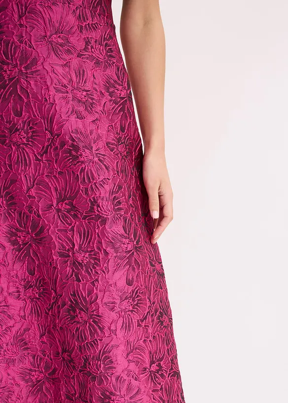 Midi jurk met rok van glanzend jacquard, bonprix