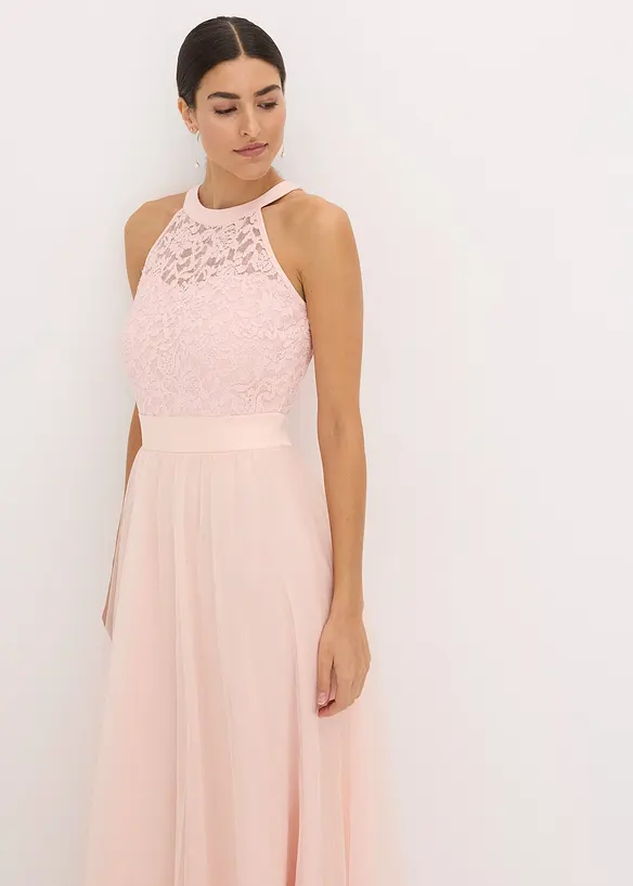 Maxi jurk met kant en een rok van tule, bonprix