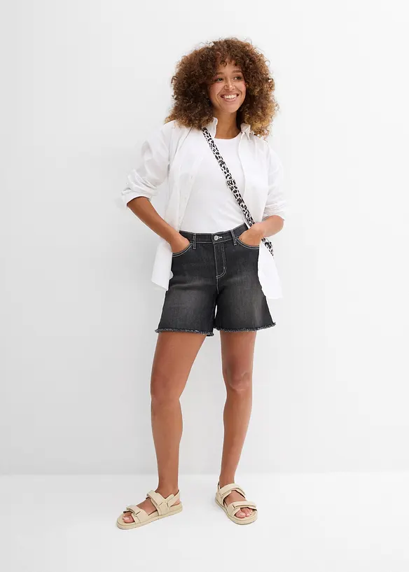 Stretch jeans short, mid waist, bonprix