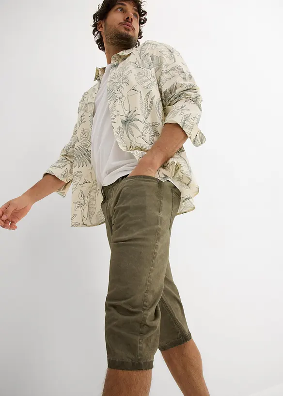 Lange bermuda in washed out look, regular fit, bonprix