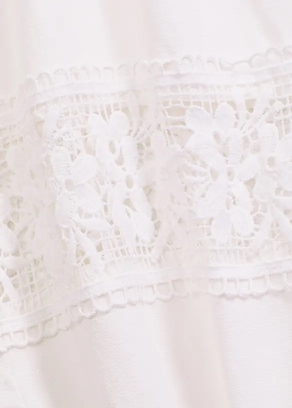 Blouse met korte mouwen en linnen, bonprix