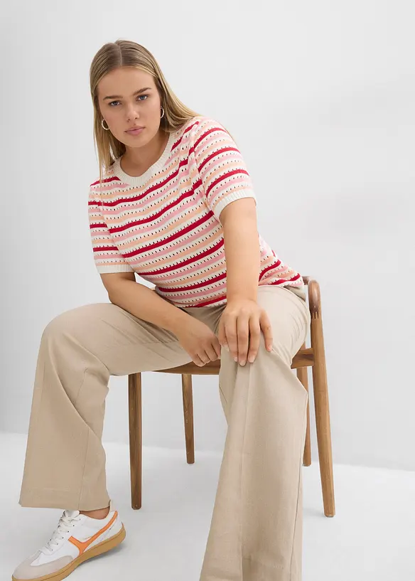Geribd shirt met strepen, bonprix