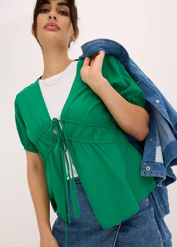 Blouse met strikjes, bonprix