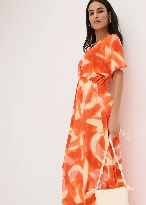 Maxi jurk met batikprint in een zachte viscosemix, bonprix