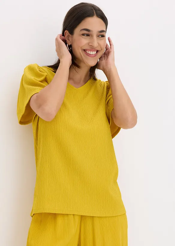 Shirt van gestructureerde crêpe, bonprix