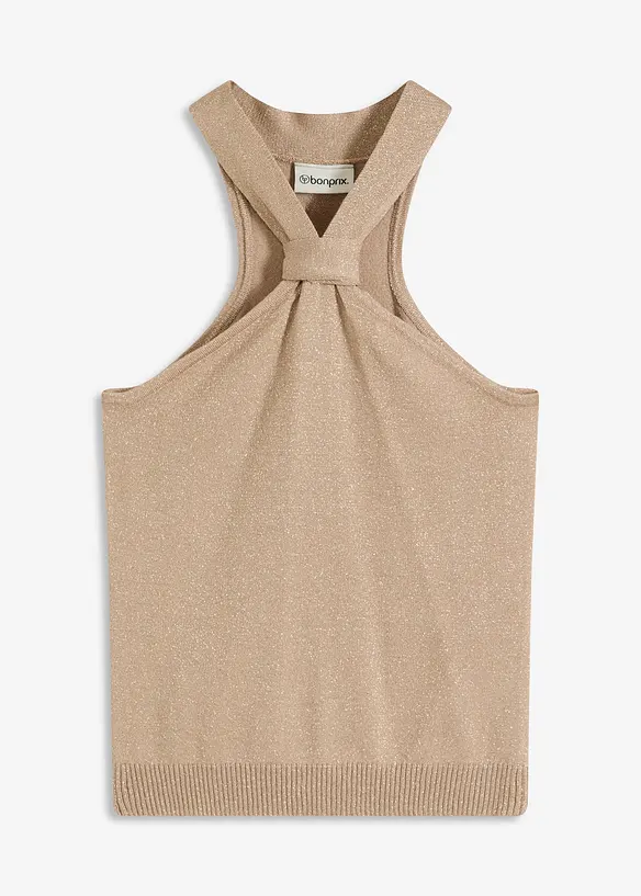 Gebreide haltertop van zachte viscose, bonprix
