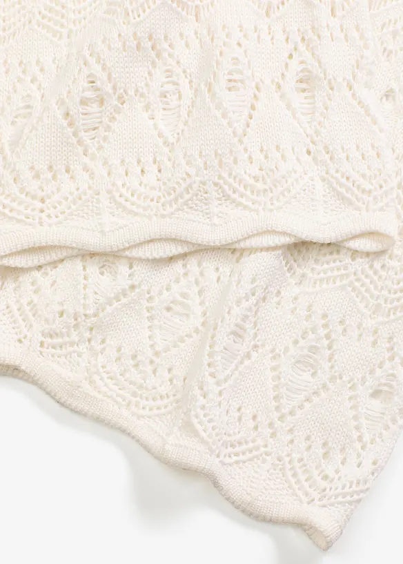 Slip-on broek met met gebreid ajour-patroon, bonprix