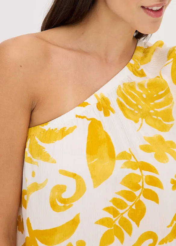 One-shoulder blouse van gestructureerde viscose, bonprix