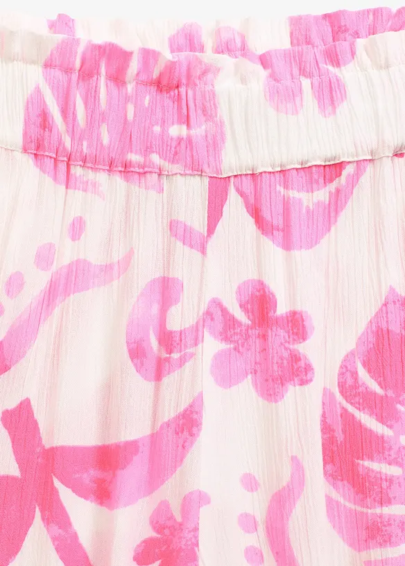 Wijde broek met print van gestructureerde viscose, bonprix
