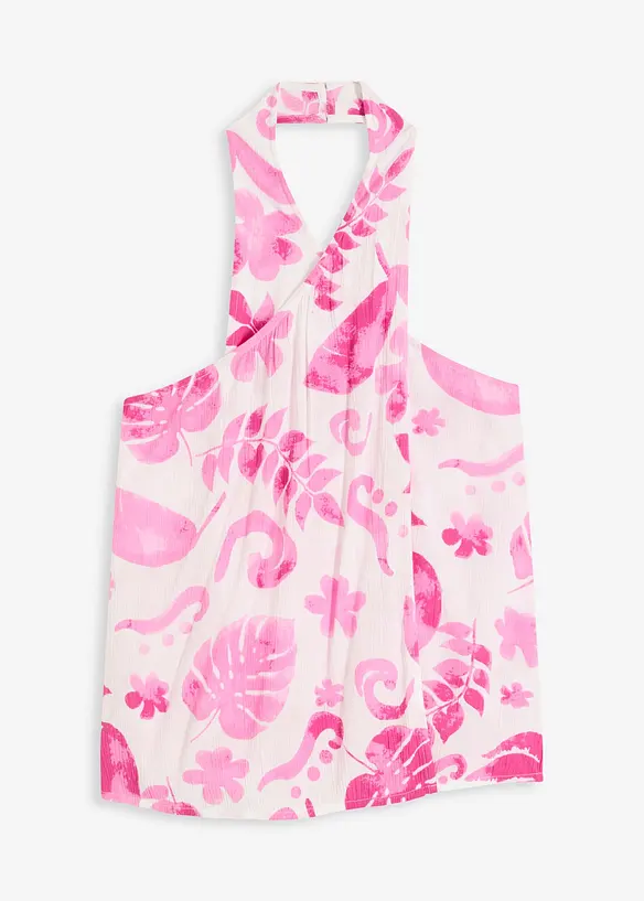 Blousetop met halternek van gestructureerde viscose, bonprix