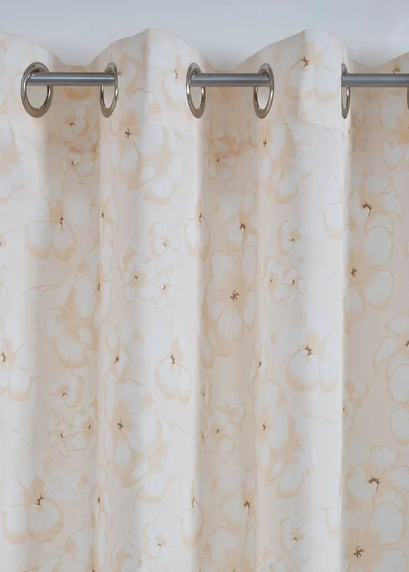 Gordijn met bloemmotief van gerecycled polyester (1 stuk), bonprix
