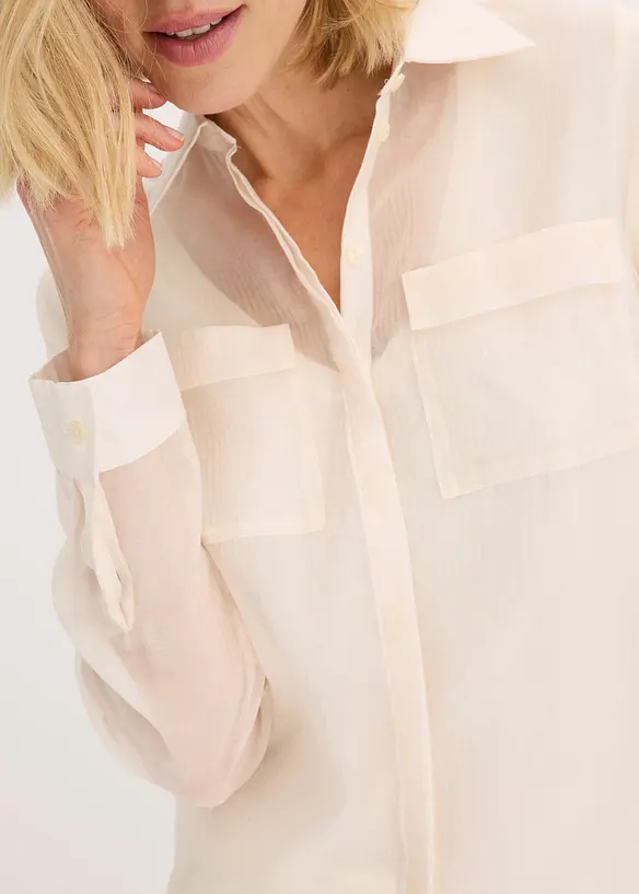 Transparante blouse met structuur, bonprix