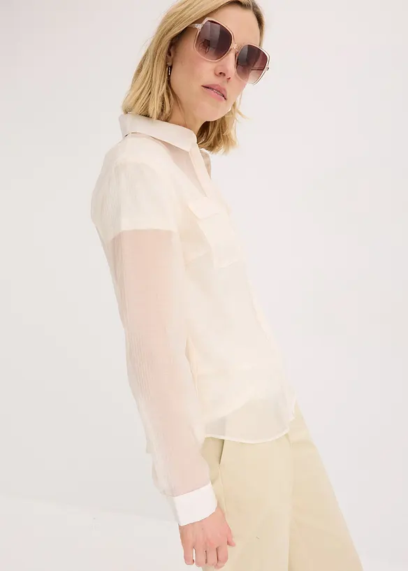 Transparante blouse met structuur, bonprix