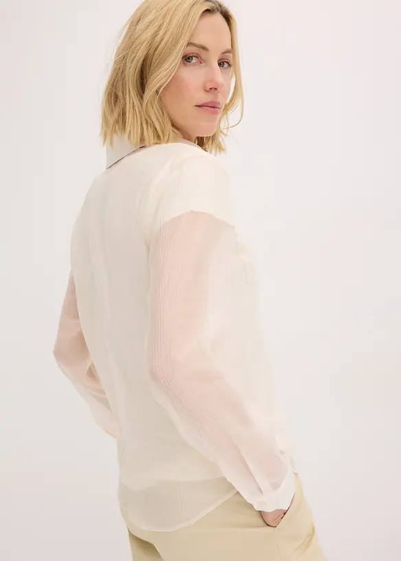 Transparante blouse met structuur, bonprix