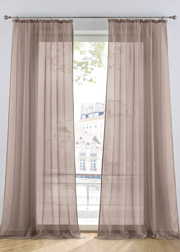 Transparant, effen gordijn (1 stuk), bonprix