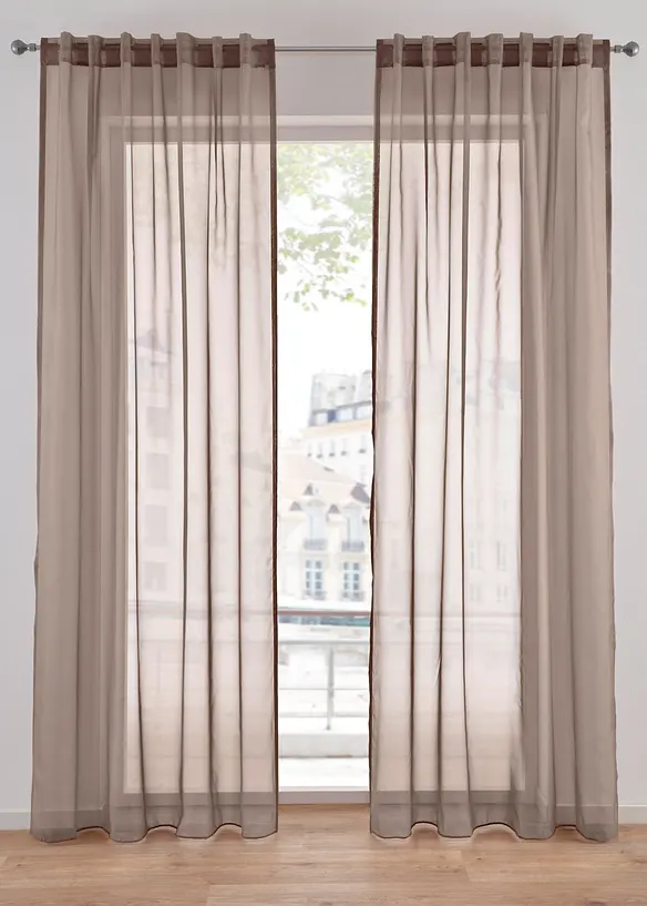 Transparant, effen gordijn (1 stuk), bonprix