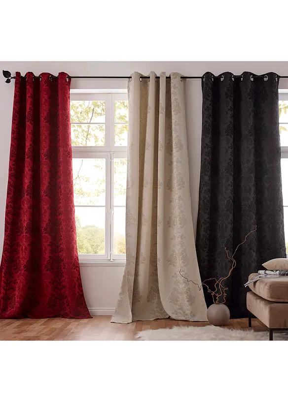 Isolerend verduisterend gordijn van jacquard (1 stuk), bonprix
