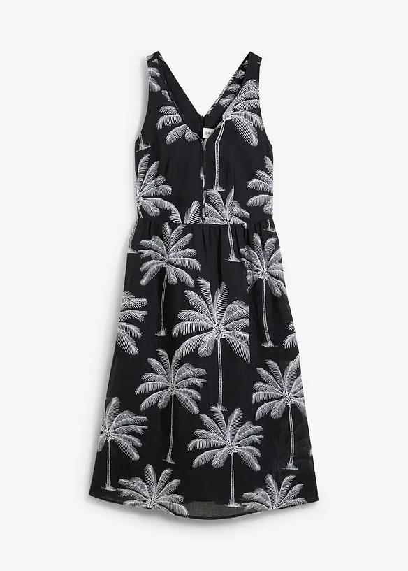 Midi jurk van ramie, bonprix