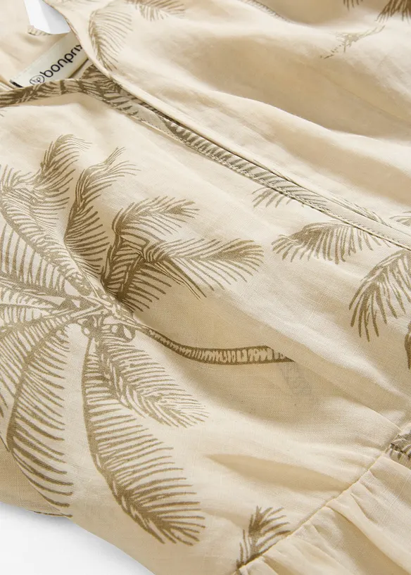 Midi jurk van ramie, bonprix