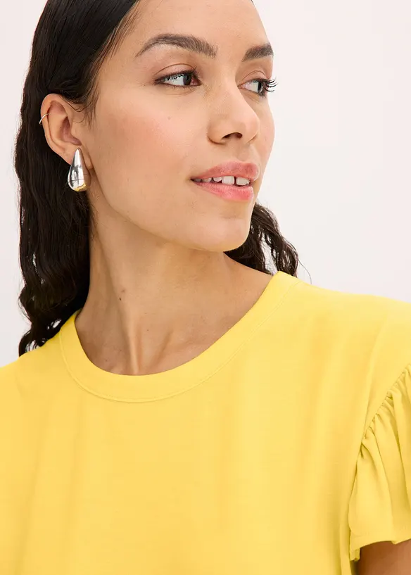 Shirt met volants op de mouwen, bonprix