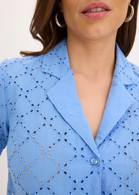 Blouse met broderie anglaise, bonprix