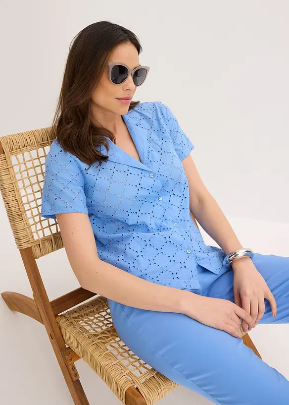 Blouse met broderie anglaise, bonprix