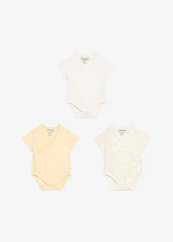 Baby rompertje met korte mouwen van biologisch katoen (set van 3), bonprix