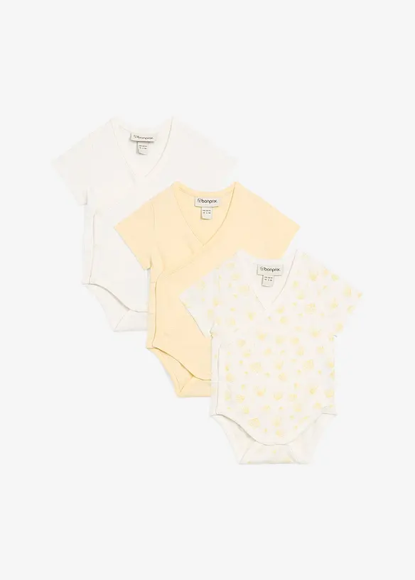 Baby rompertje met korte mouwen van biologisch katoen (set van 3), bonprix