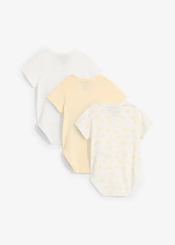 Baby rompertje met korte mouwen van biologisch katoen (set van 3), bonprix