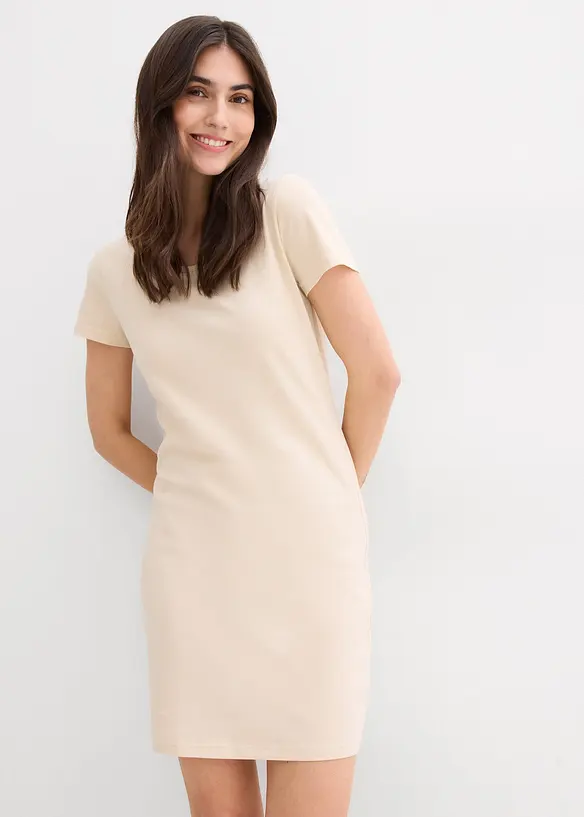Jersey jurk met biologisch katoen en stretch, bonprix