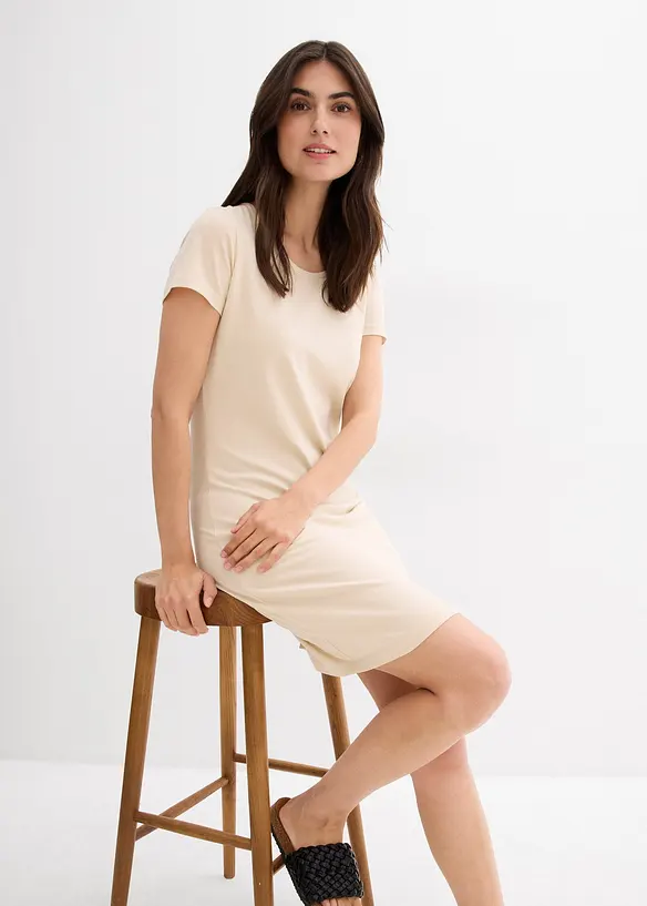 Jersey jurk met biologisch katoen en stretch, bonprix