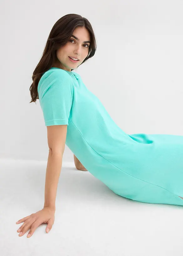 Frotté jurk met polokraag, bonprix