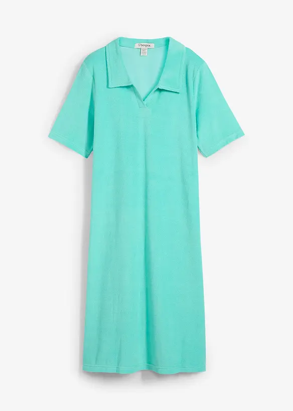 Frotté jurk met polokraag, bonprix