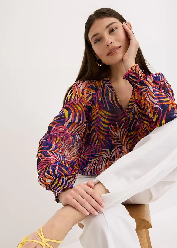 Gedessineerde blouse van chiffon, bonprix