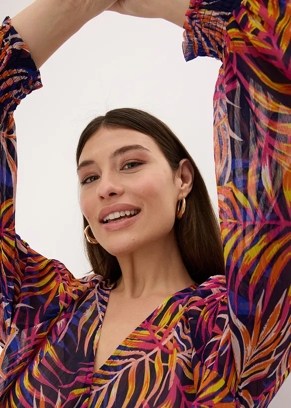 Gedessineerde blouse van chiffon, bonprix