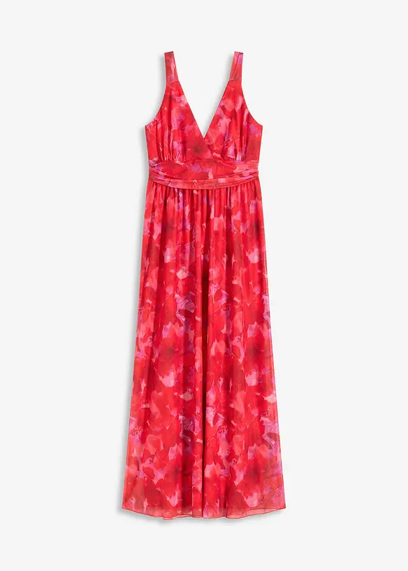 Gedessineerde maxi jurk van zacht mesh, bonprix