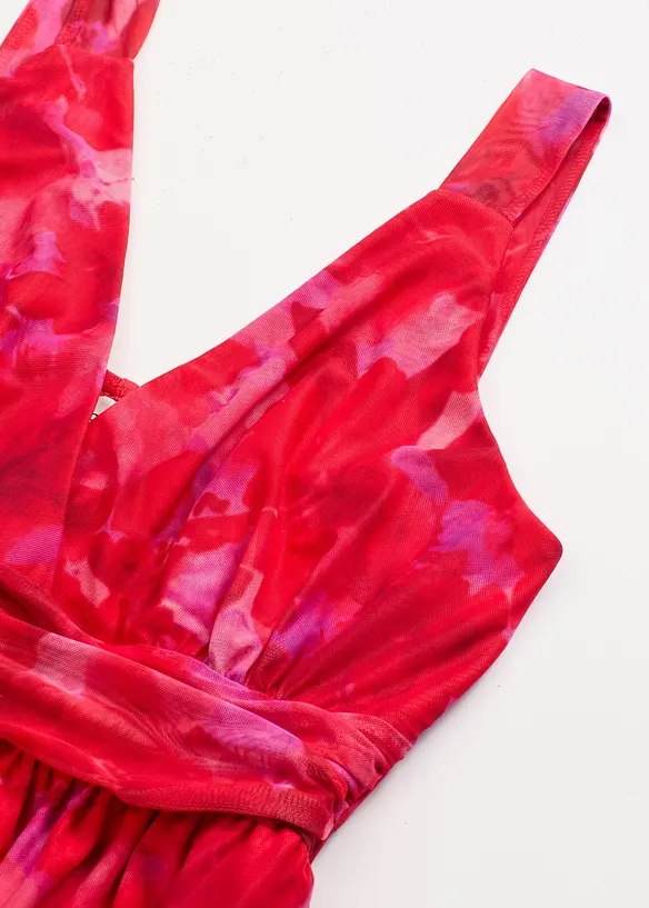 Gedessineerde maxi jurk van zacht mesh, bonprix