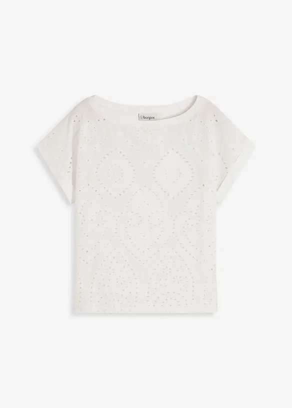 Shirt met broderie anglaise, bonprix