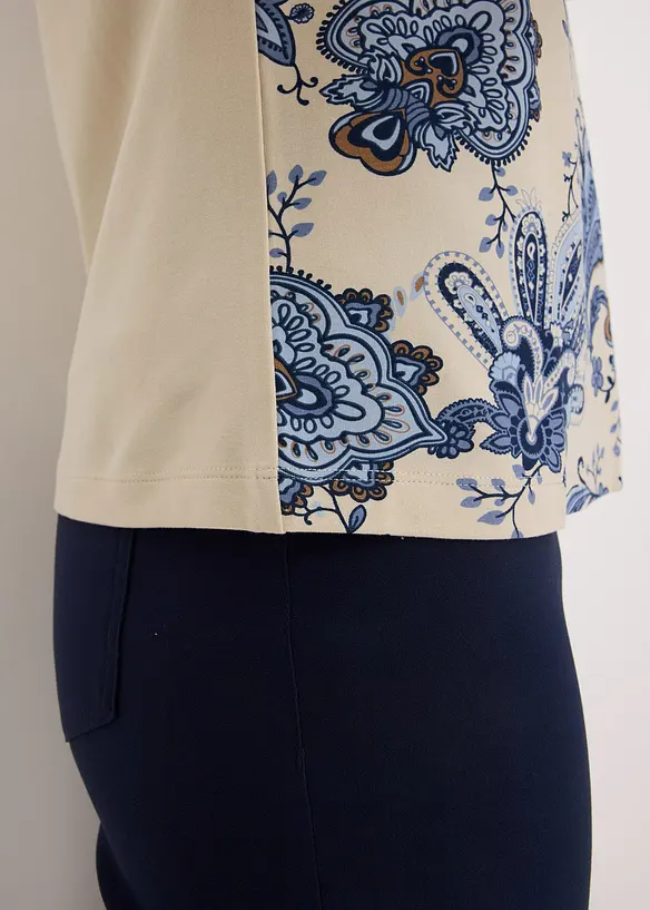 Shirt met een rand van kant en een paisley motief, bonprix
