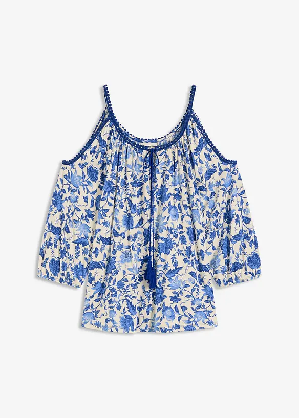 Shirt met kant van een zachte viscosemix, bonprix