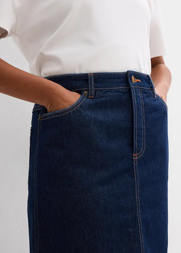 Spijkerrok mid waist, low stretch, bonprix