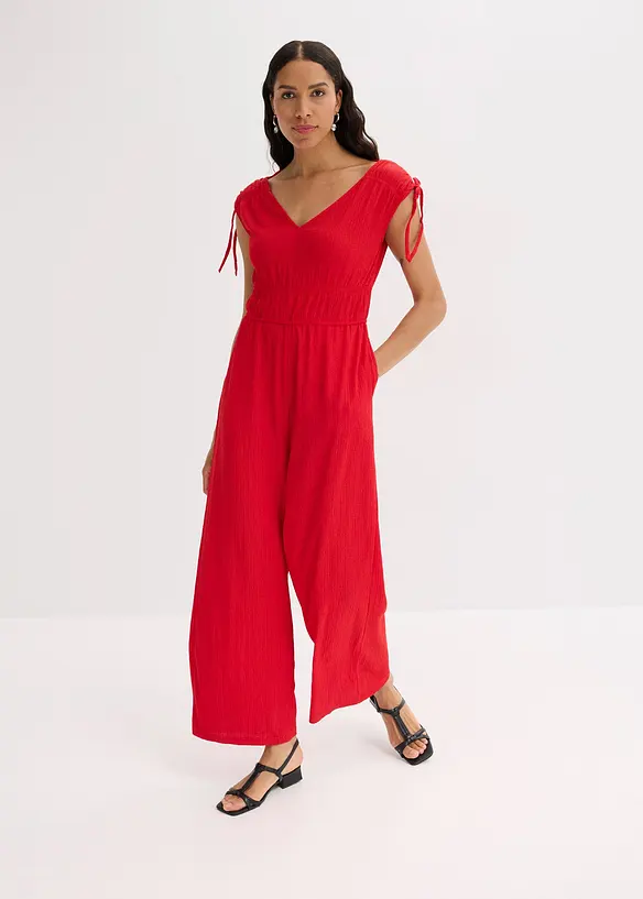 Jumpsuit van gestructureerde crêpe, bonprix