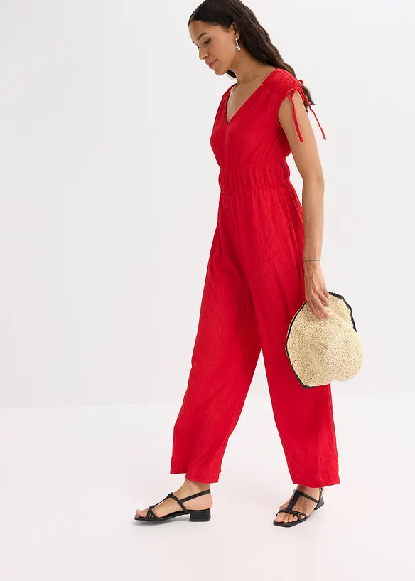 Jumpsuit van gestructureerde crêpe, bonprix
