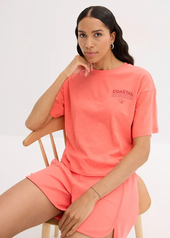 Oversized T-shirt van biologisch katoen, bonprix