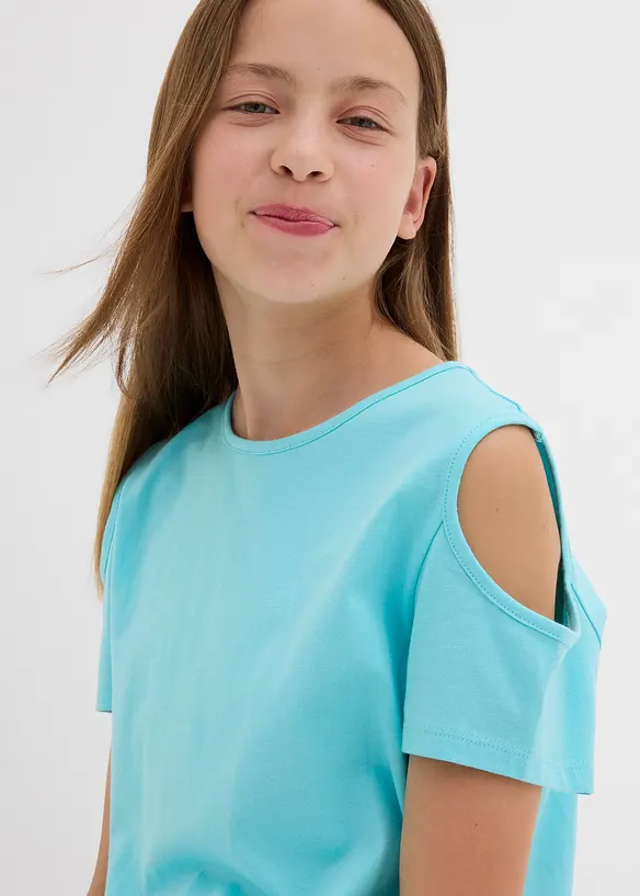Cold shoulder shirt van biologisch katoen, bonprix