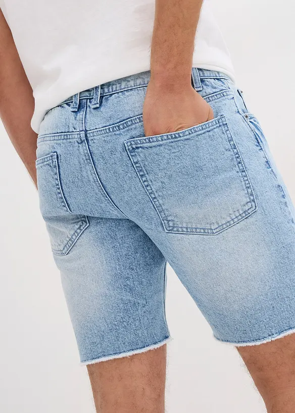 Jeans short met open boorden, relaxed fit, bonprix