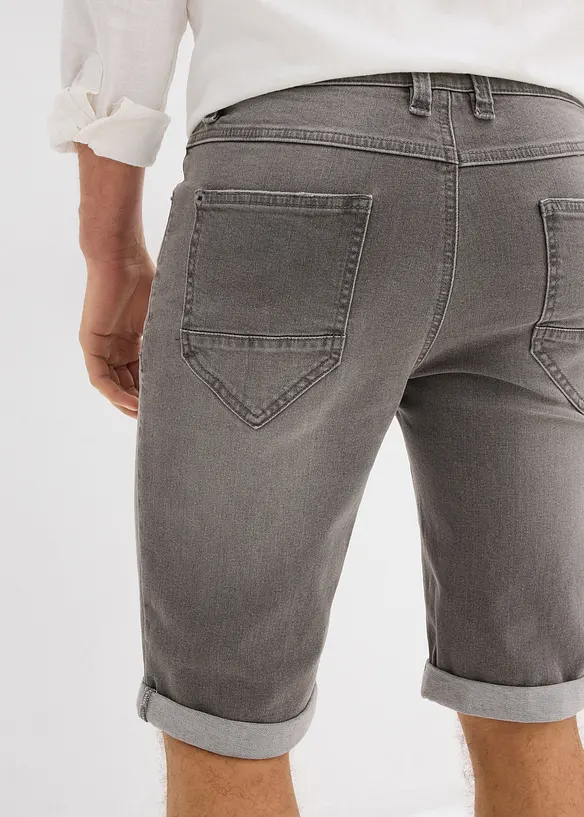 Stretch jeans bermuda met omgeslagen zoom, regular fit, bonprix